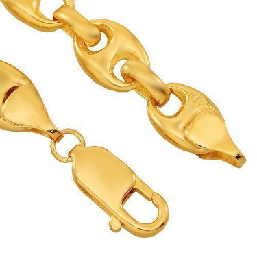 14K Solid Yellow Gold Fancy Chain 6 mm